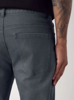 Next - Lit 1 place - Coupe ajustée Classic Jeans extensibles Bleu Gris Moyen Outlet