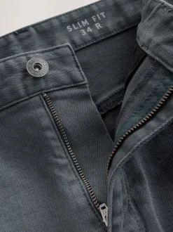 Next - Lit 1 place - Coupe ajustée Classic Jeans extensibles Bleu Gris Moyen Outlet