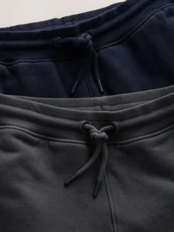 Next Bleu Gris/bleu marine en ardoise - Lot de 2 joggings cargos coupe ajustée à dos brosse utilitaire Outlet