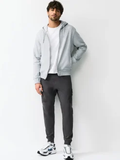 Next Bleu Gris/bleu marine en ardoise - Lot de 2 joggings cargos coupe ajustée à dos brosse utilitaire Outlet