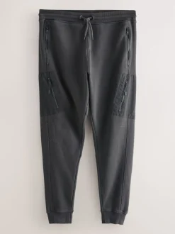 Next Bleu Gris/bleu marine en ardoise - Lot de 2 joggings cargos coupe ajustée à dos brosse utilitaire Outlet