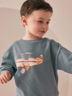 Next - Ensemble Sweat-shirt et Survêtement (3mois à7ans) Bleu imprimé avion Sale
