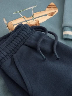 Next - Ensemble Sweat-shirt et Survêtement (3mois à7ans) Bleu imprimé avion Sale