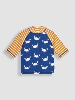 Jojo Maman Bébé Bleu imprimé crabe - UPF 50 2-Pieces Combinaison de protection solaire