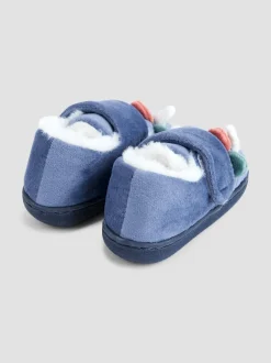Jojo Maman Bébé - Chaussons Bleu imprimé dinosaure New