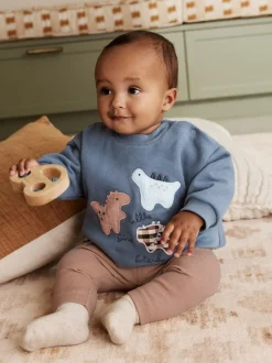 Next Bleu imprimé dinosaure - Ensemble Sweat-shirt et Leggings bébé (0mois-3ans) Online