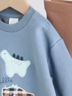 Next Bleu imprimé dinosaure - Ensemble Sweat-shirt et Leggings bébé (0mois-3ans) Online