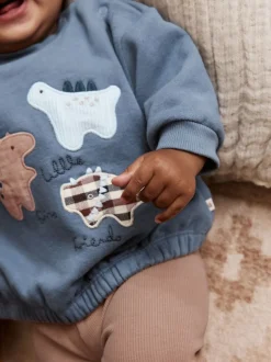 Next Bleu imprimé dinosaure - Ensemble Sweat-shirt et Leggings bébé (0mois-3ans) Online