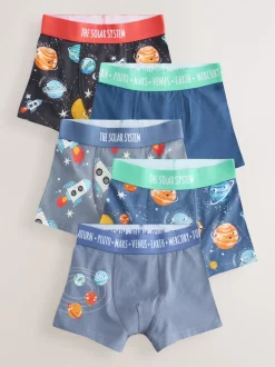 Next Bleu imprimé galaxie - Lot de 5 boxers Junior Personnage (1.5-16ans) Online