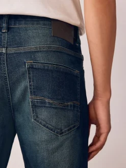 Next Bleu indigo - - extensible Denim Jeans Ajustement droit New