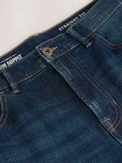 Next Bleu indigo - - extensible Denim Jeans Ajustement droit New
