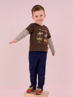 Jojo Maman Bébé Bleu indigo & Bleu marine - Lot Cargos % Cotton Survêtement 100 2 Best