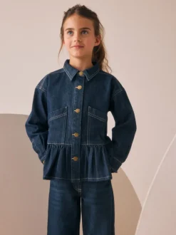 Next Bleu indigo - Veste en jean à ourlet péplum (3-16ans) Outlet