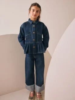 Next Bleu indigo - Veste en jean à ourlet péplum (3-16ans) Outlet