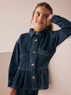 Next Bleu indigo - Veste en jean à ourlet péplum (3-16ans) Outlet