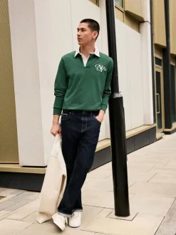 Next Bleu indigo rincé - Ajustement droit - Signature Selvedge jean Denim Jeans Outlet