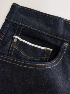 Next Bleu indigo rincé - Ajustement droit - Signature Selvedge jean Denim Jeans Outlet