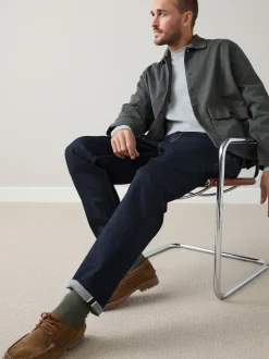 Next Bleu indigo rincé - Coupe fuselée régulière - Signature Selvedge jean Denim Jeans Online