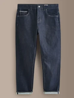 Next Bleu indigo rincé - Coupe fuselée régulière - Signature Selvedge jean Denim Jeans Online