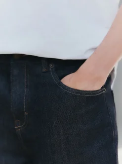 Next Bleu indigo rincé - Jean Denim Signature brossé douillet à Carreaux Outlet