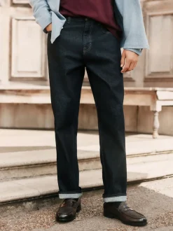 Next Bleu indigo rincé - Jean Signature brossé douillet en laine