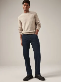 Next - Straight Fit Classic Jeans extensibles Bleu indigo rincé Outlet