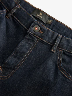 Next - Straight Fit Classic Jeans extensibles Bleu indigo rincé Outlet