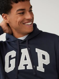 Gap - À enfiler - Sweat à capuche doublé en polaire avec logo Bleu marine Online
