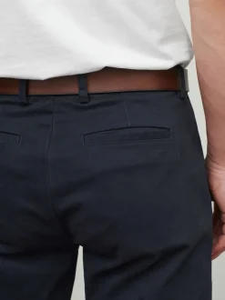 Next Bleu marine - Ajustement droit - Pantalons chino à ceinture doux au toucher Clearance