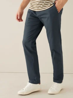 Next Bleu marine - Ajustement droit - Pantalon chino doux imprimé à ceinture Online
