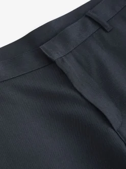 Next Bleu marine - Ajustement régulier - Pantalon élégant uni sur le devant
