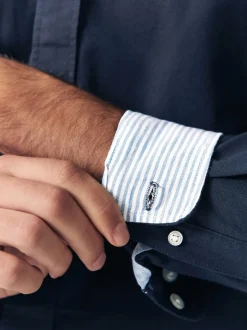 Next - Ajustement régulier - Chemise Oxford à manches longues Bleu marine