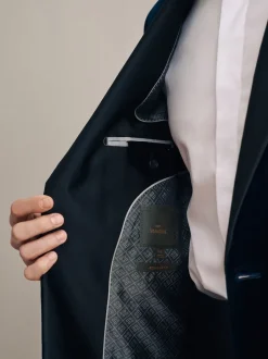 Next Bleu marine - Ajustement régulier - Blazer Signature Pontoglio en velours italien Online