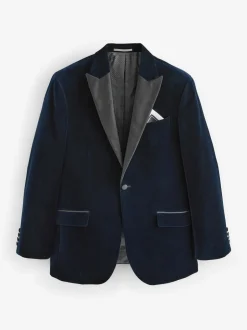 Next Bleu marine - Ajustement régulier - Blazer Signature Pontoglio en velours italien Online