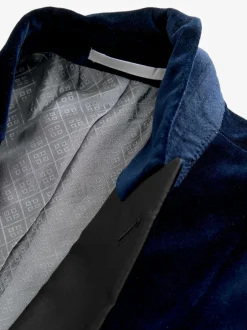 Next Bleu marine - Ajustement régulier - Blazer Signature Pontoglio en velours italien Online