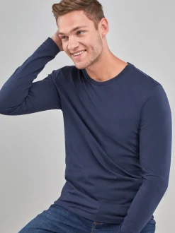 Next - Ajustement régulier - T-shirt à manches longues de cou d'équipage Bleu marine Best