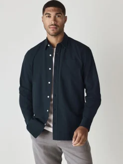 Next - Ajustement régulier - Chemise Oxford à manches longues Bleu marine New