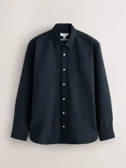 Next - Ajustement régulier - Chemise Oxford à manches longues Bleu marine New