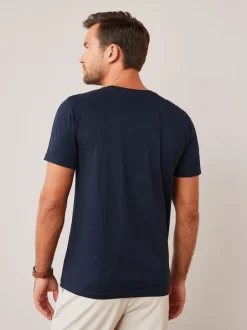Next - Ajustement régulier - T-shirt Essential Col rond en coton Bleu marine Sale