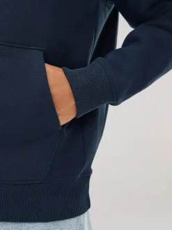 Next - Ajustement régulier - Sweat-shirt à capuche en jersey riche en coton épais Bleu marine Clearance