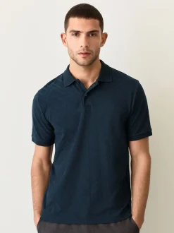 Next - Ajustement régulier - Polo habillé en jacquard Bleu marine Hot