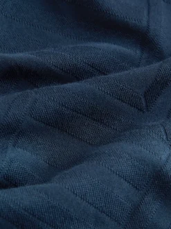 Next - Ajustement régulier - Polo habillé en jacquard Bleu marine Hot