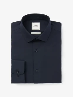 Next - Ajustement régulier - Chemises intelligentes faciles d’entretien à poignets simples Bleu marine Hot