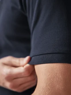 Next - Ajustement régulier - Polo Manches courtes Pique Bleu marine Discount