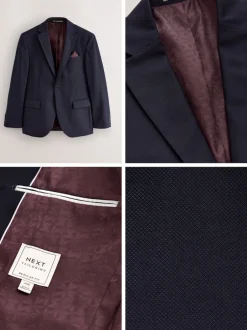 Next Bleu marine - - Veste de costume texturée Ajustement régulier Best
