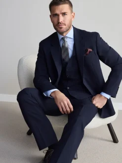 Next Bleu marine - Ajustement régulier - Veste de costume Signature Nova Fides en 100% laine italienne Hot