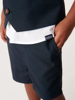 Baker by Ted Baker Bleu marine - Ensemble chemise, gilet et short New