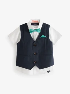 Baker by Ted Baker Bleu marine - Ensemble chemise, gilet et short New