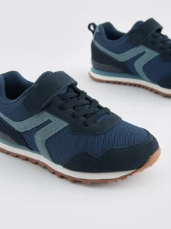 Next Bleu marine - Baskets à lacets élastiques à une bride New