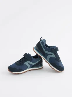 Next Bleu marine - Baskets à lacets élastiques à une bride New